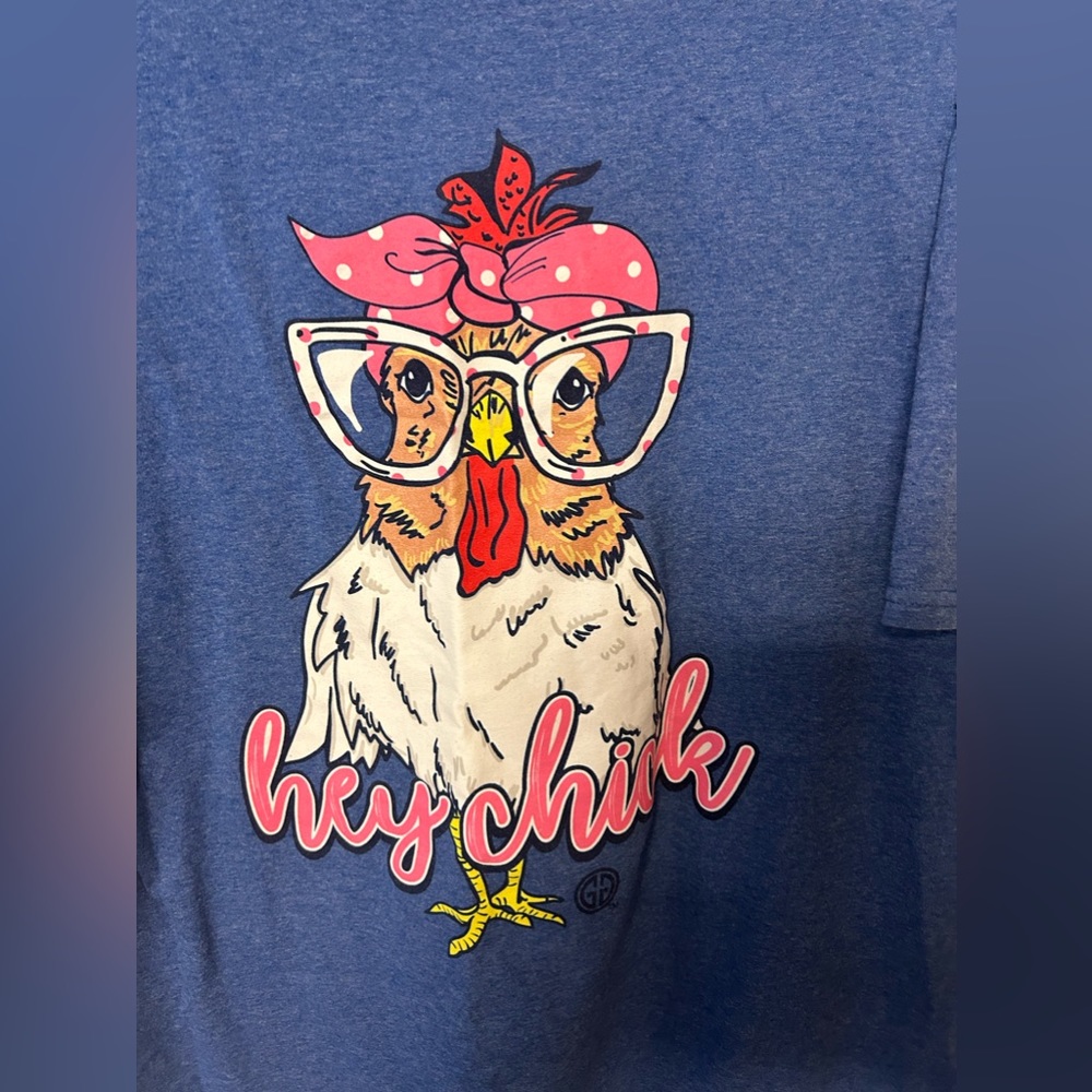 Girlie girl original hey chick chicken T-shirt large